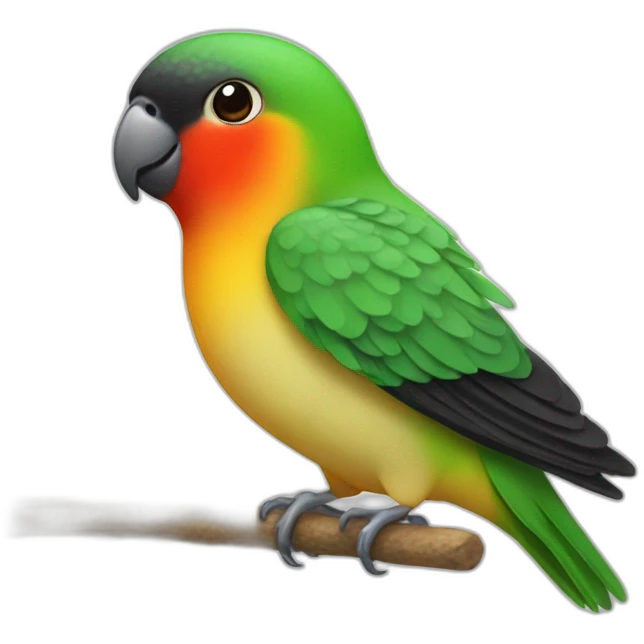 Lovebird fisher with black head emoji
