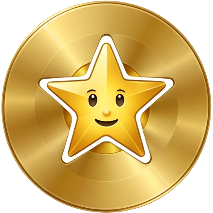 gold CD with a scratch, with a star-shaped scratch emoji