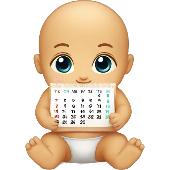 calendar with a baby inside emoji