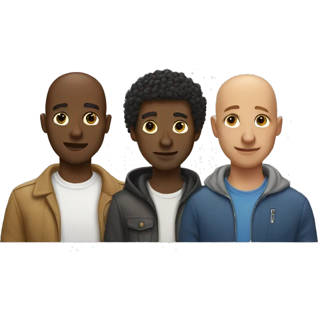 Two black guys One bald One with curly hair.  emoji