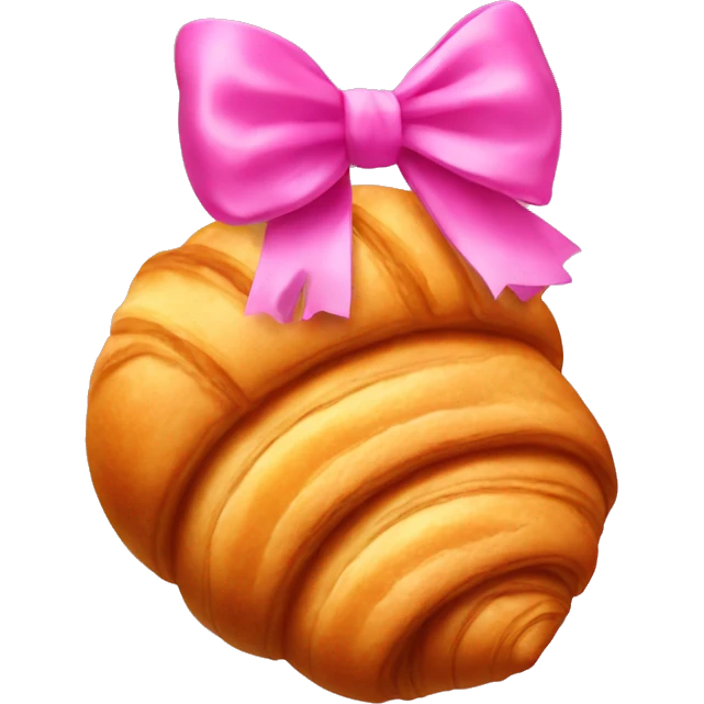 Croissant with a pink bow emoji