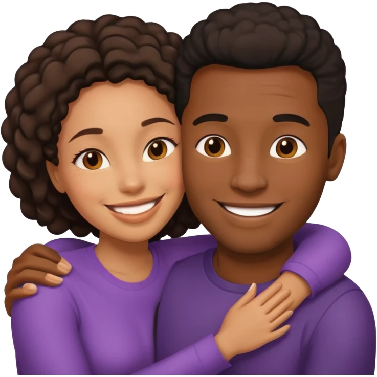 homme et femme noire qui s'embrassaent emoji
