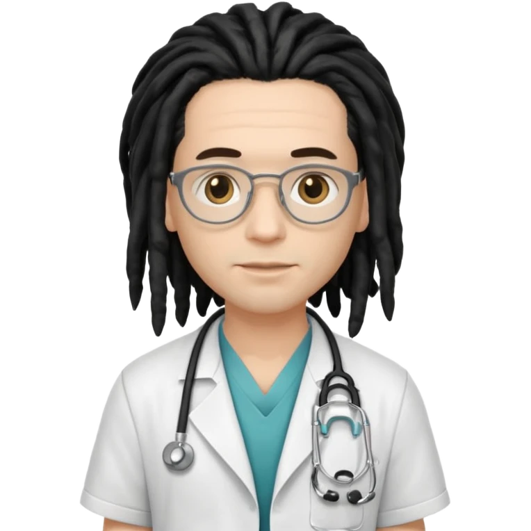 white doctor with black dreadlock emoji