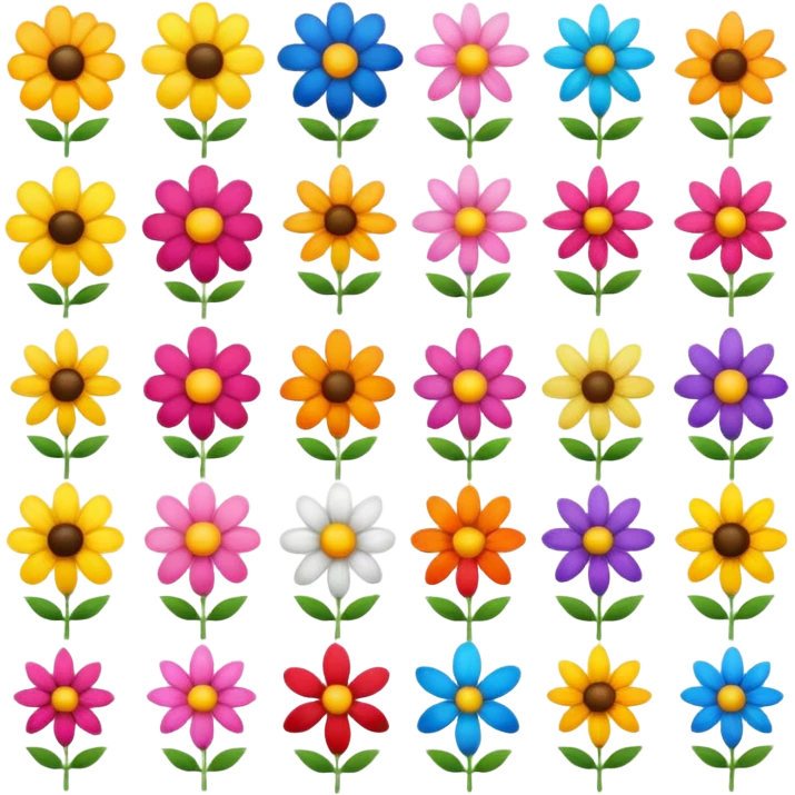 Various types of flowers emoji