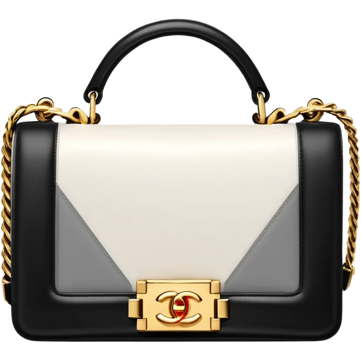 chanel le boy plain white bag gold hardware emoji
