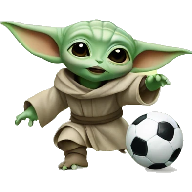 Baby yoda playing soccer emoji