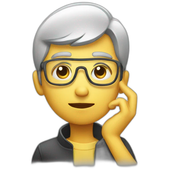 a person doing a thinking pose emoji