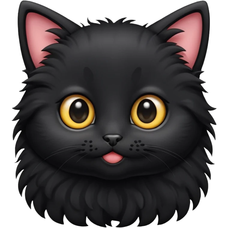 cute black kitten with big eyes, iPhone emoji style emoji