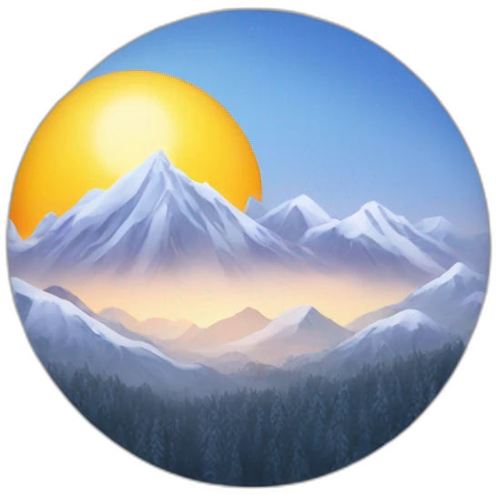 Sun and wintermountain emoji