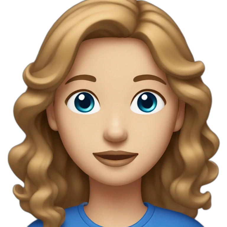 middle haired women light brown hair with light brown cap and blue eyes  emoji