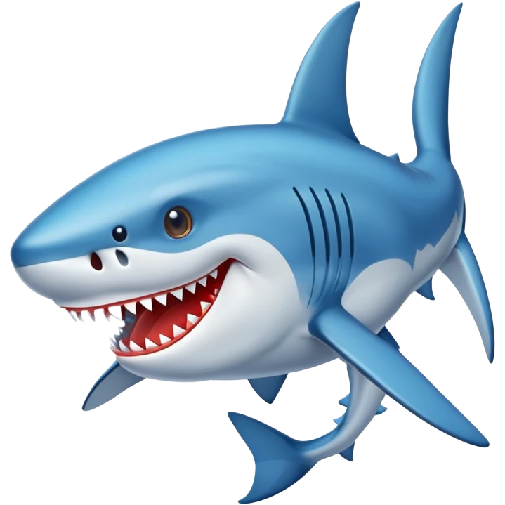 Un tiburón con zapatos azules emoji