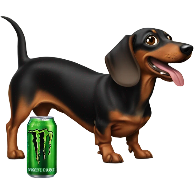 Wiener dog drinking monster energy  emoji