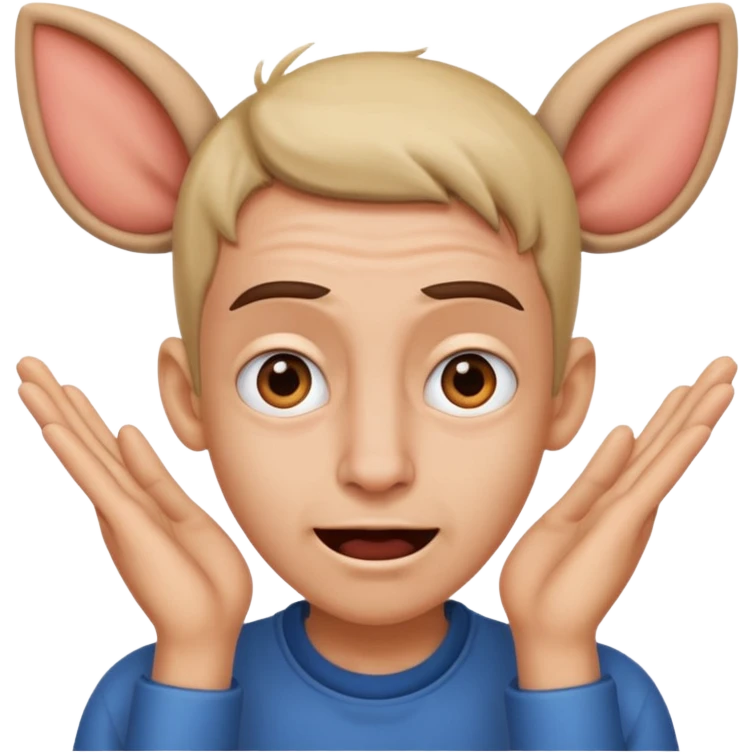 crazy face with hands nect to his ears emoji