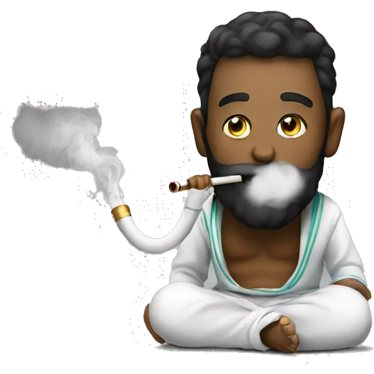 Sitting on the floor smoking hookah emoji