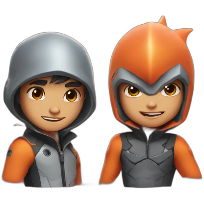 Shark boy and lava girl emoji