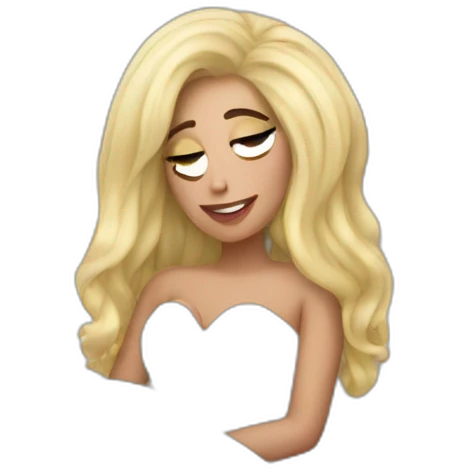Lady Gaga in bed romance emoji