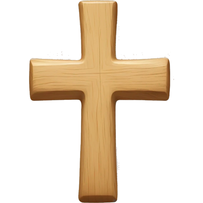 Simple cross, light pine wood emoji