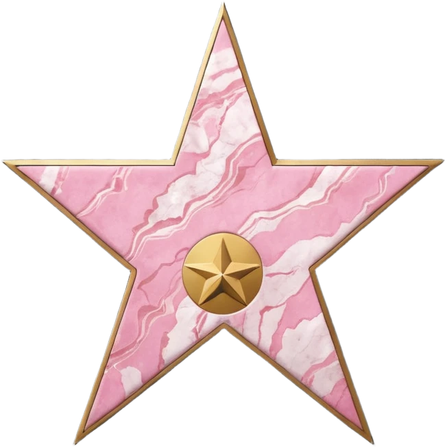 hollywood walk of fame star pink emoji