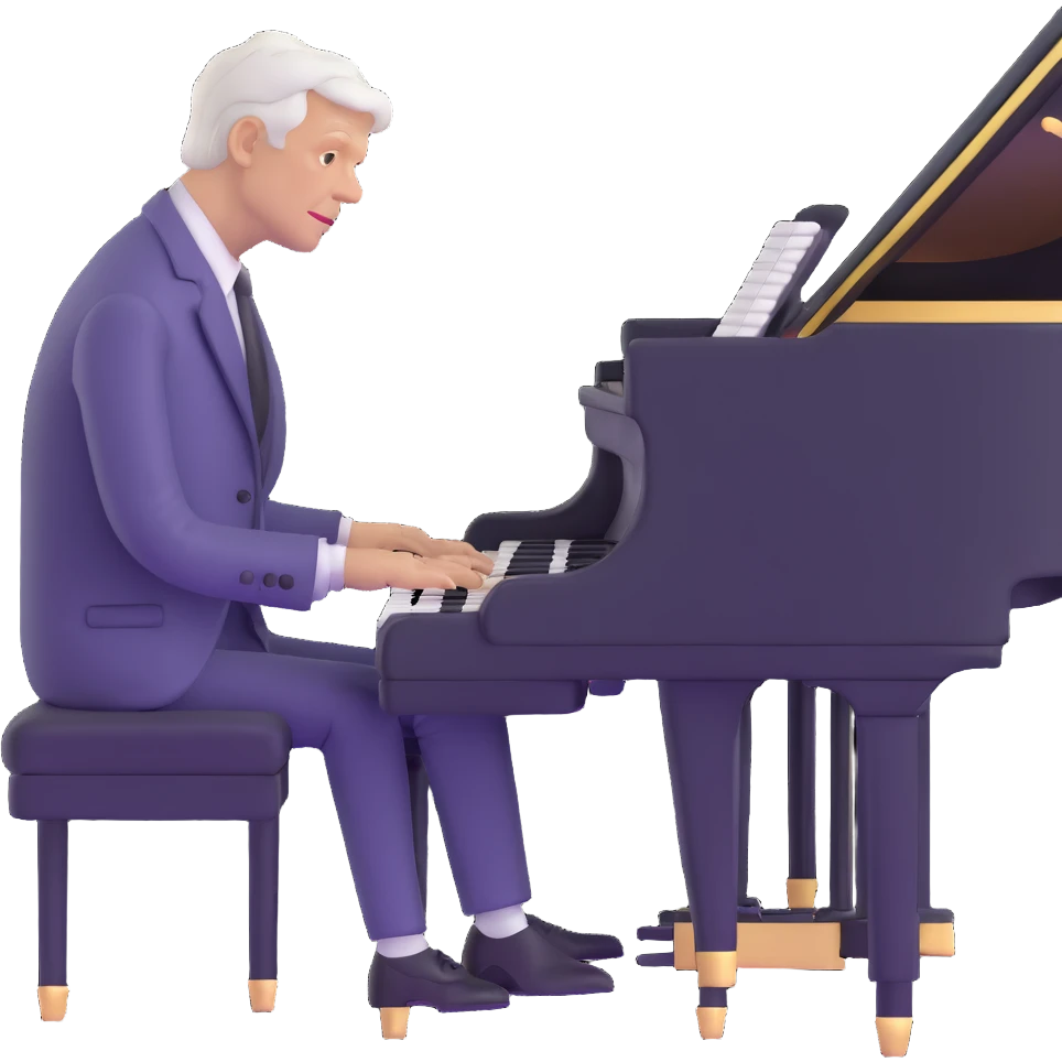 George Plimpton playing the piano emoji