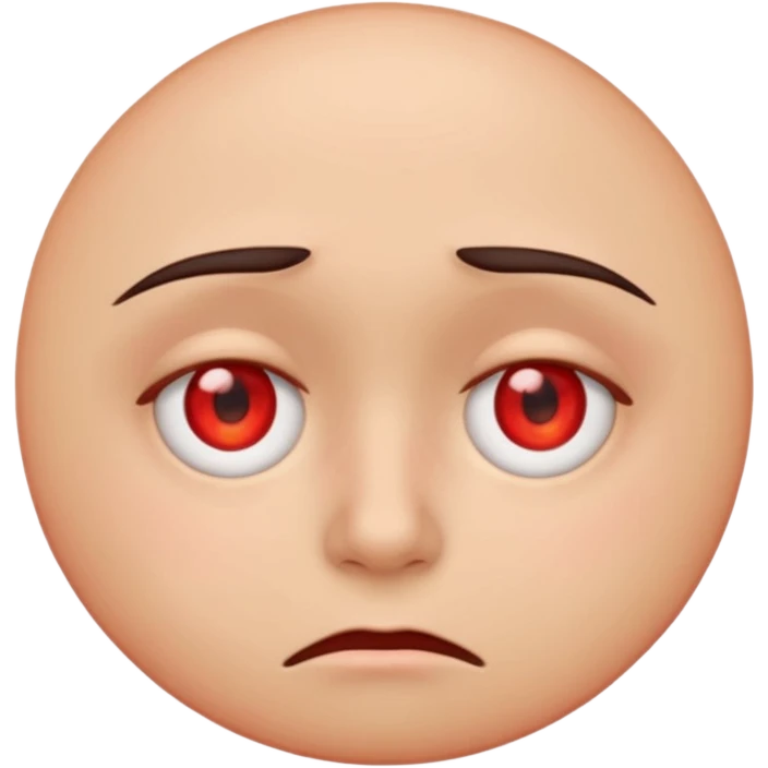 very tired with red-ish eyes. circle emoji emoji