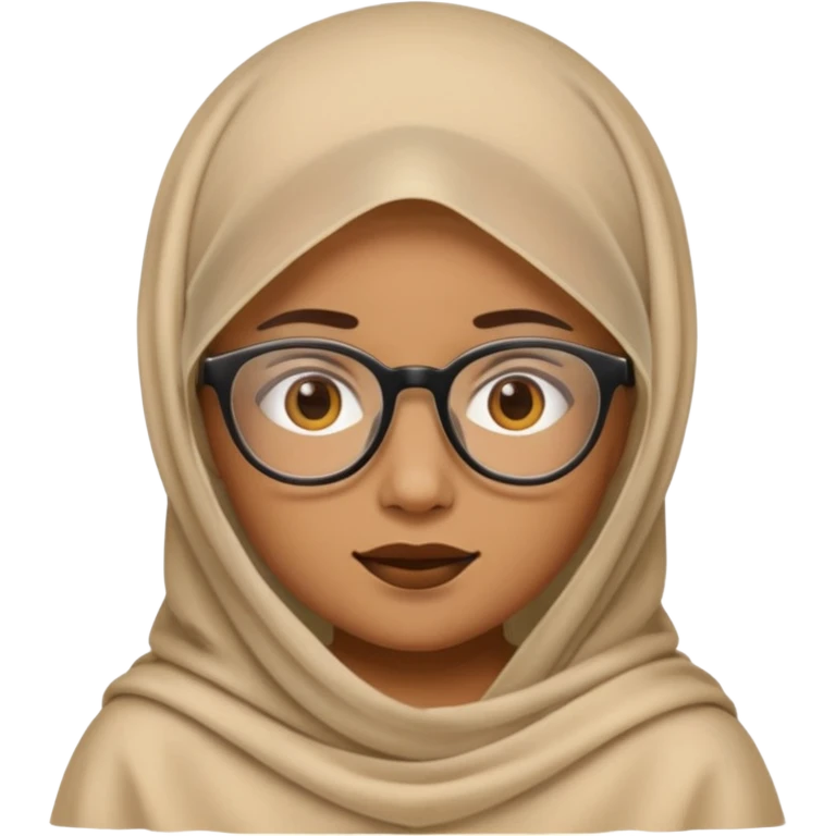 A veiled emoji wearing glasses emoji