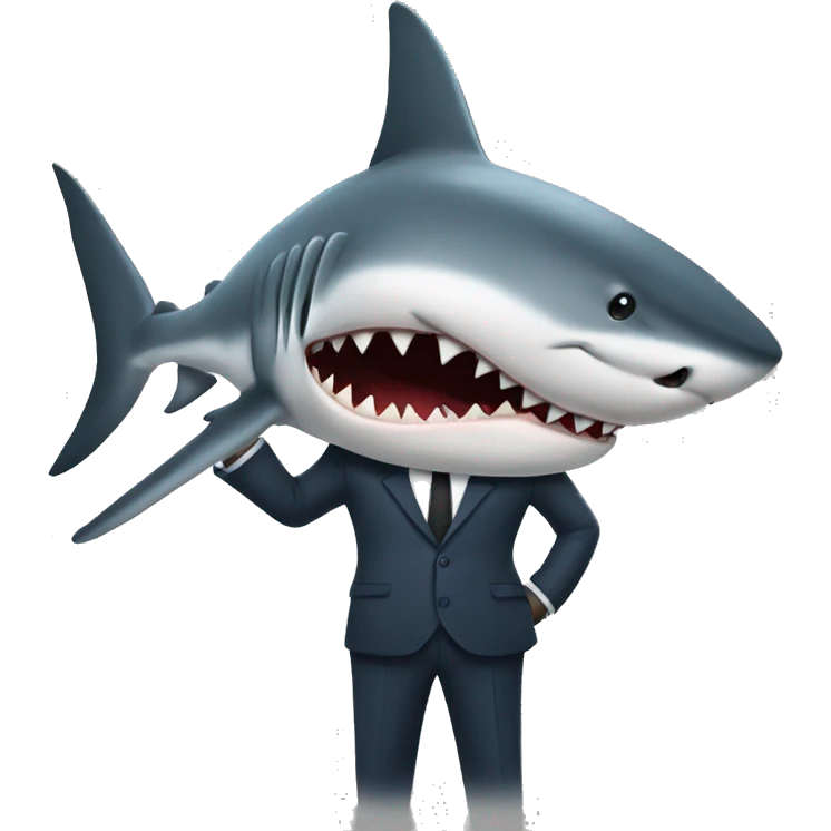 Shark with a suit emoji