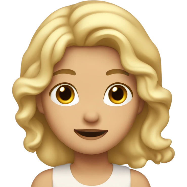 Girl with wavy blonde hair, slapping her face emoji