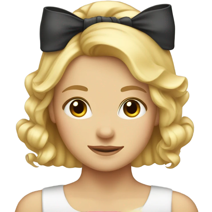 Blond girl with a bow on her hair  emoji