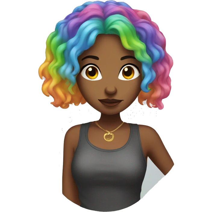 woke rainbow haired gf emoji