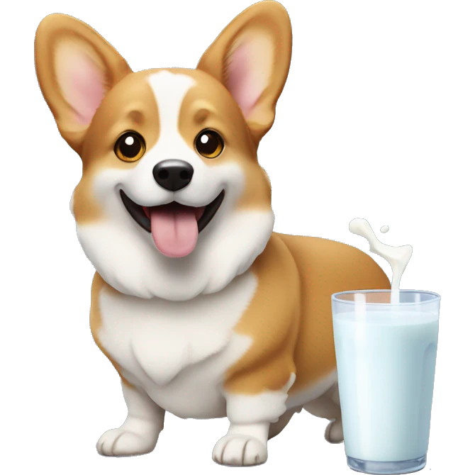 Corgi with milk oh him emoji