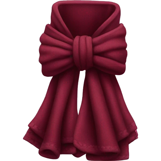 Realistic blankets neatly folded in a burgundy bow emoji
