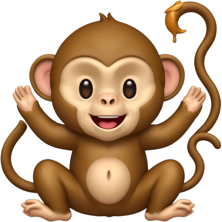 Laugh monkey throwing poop emoji