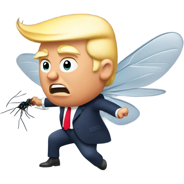 Donald Trump swatting a fly emoji
