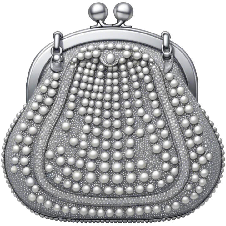 Silver sparkly beaded purse emoji