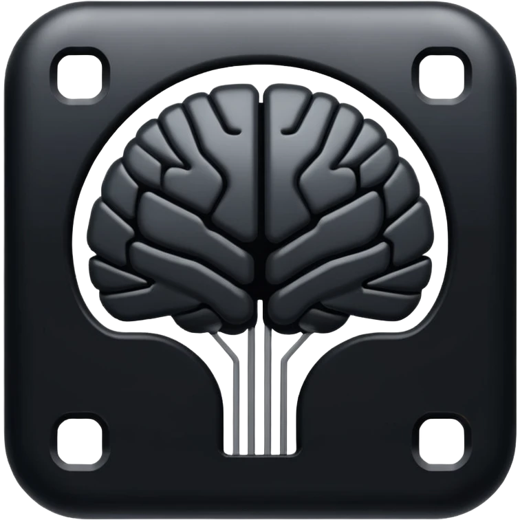   Create an emoji in which it is representing AI brain like chip in black color professional and luxury  AI emoji