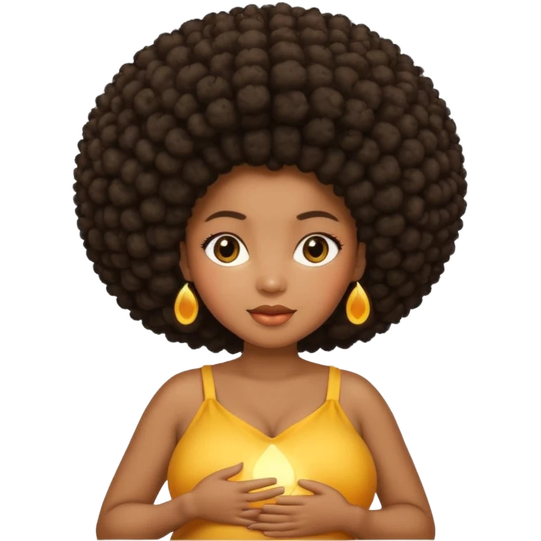pregnant black woman with afro emoji