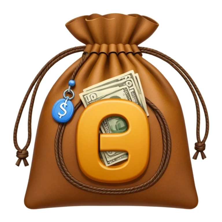 money bag with the letter ₸ in the center emoji