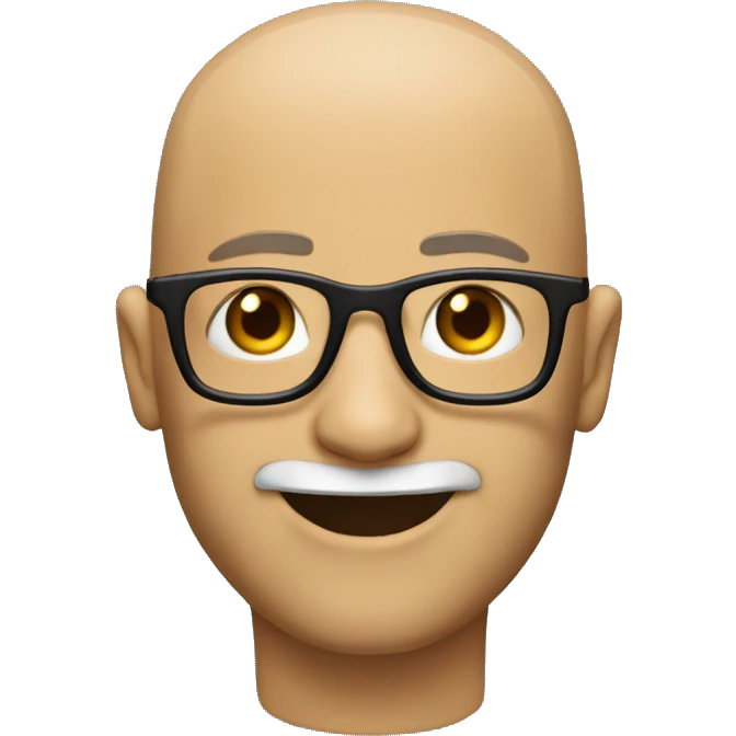 Bald man with glasses and a short beard, smiling emoji