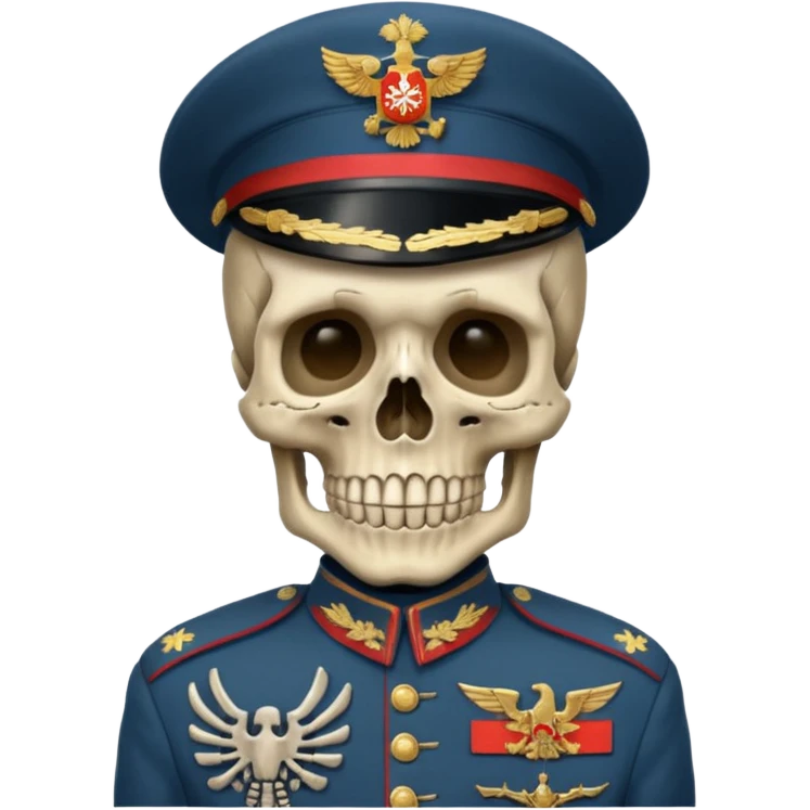 generate a realistic skeleton in a Russian military uniform emoji