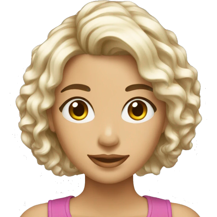 Mulher branca com cabelo liso curto solto sorrindo emoji