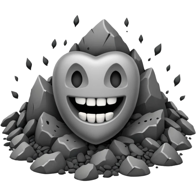 a pile of ashes with teeth emoji