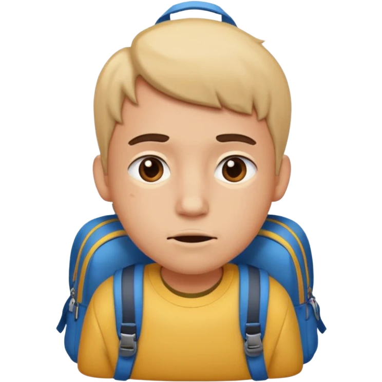 person with backpack and fever emoji