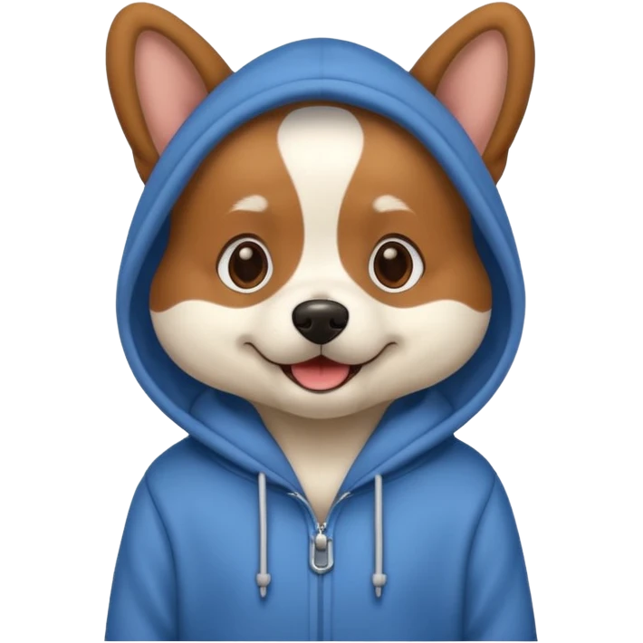 Dog wearing a hoodie  emoji