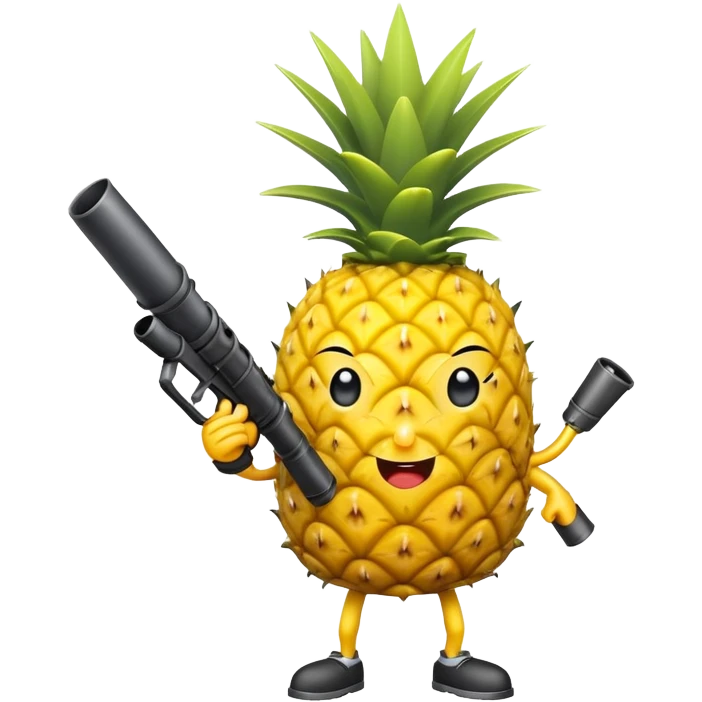 Pineapple holding a bazooka emoji emoji
