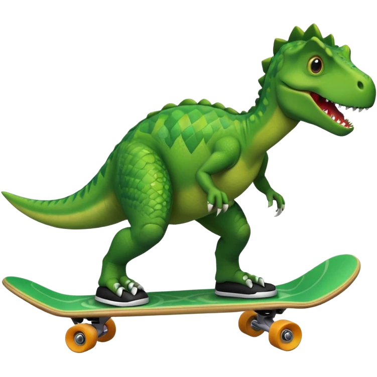 Dinosaur on a skateboard emoji
