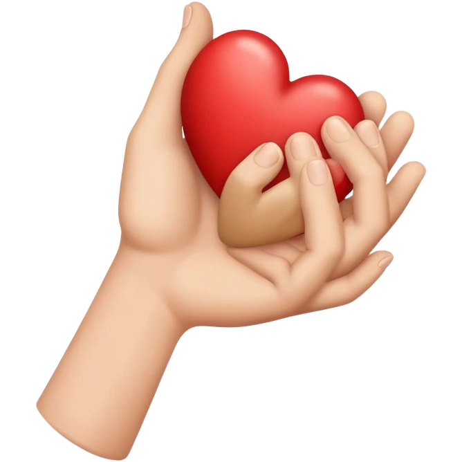 corazon con mano emoji