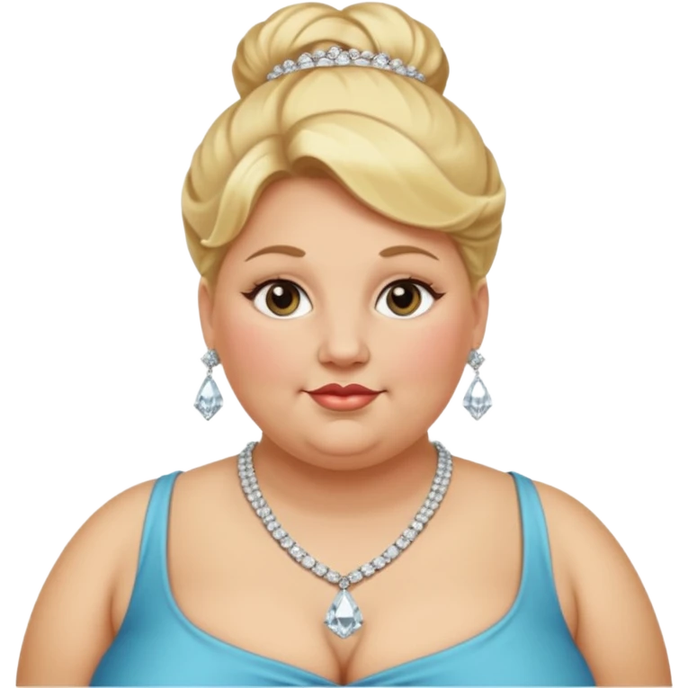 very obese rich blonde bun haired woman emoji