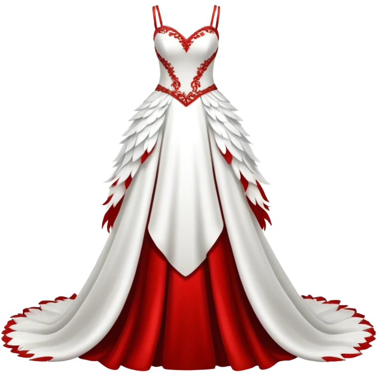 Hyper Realistic ornate Wedding dress displays  with feathers  emoji