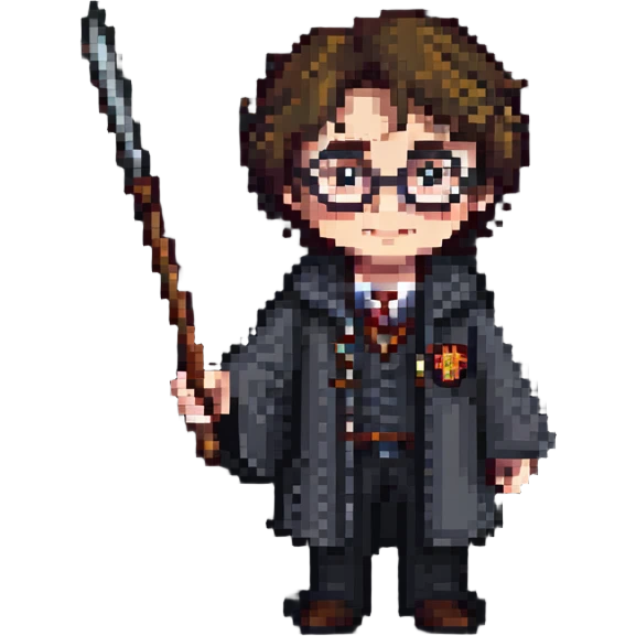 Harry Potter holding a wand emoji