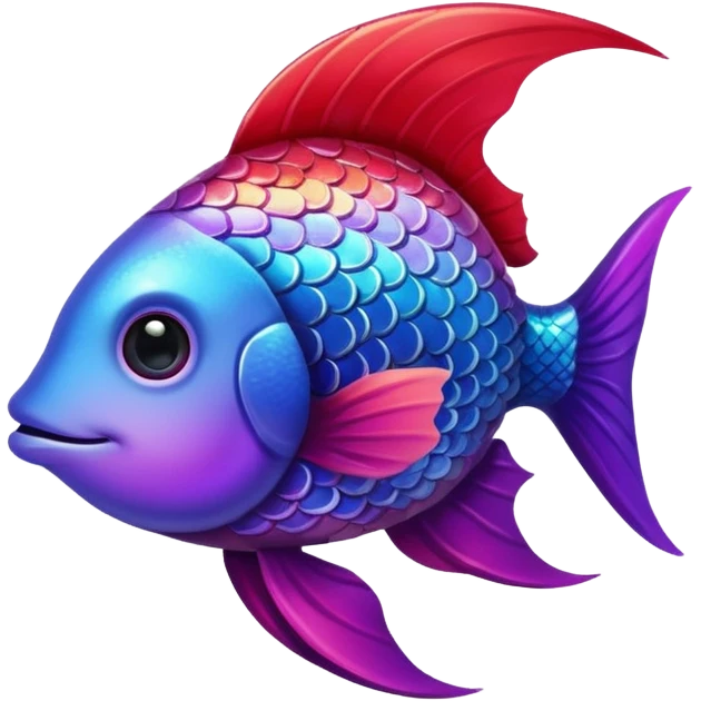 color gradient between red and purple glitter cute happy fish emoji